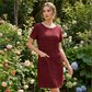 ⌛Limited-time 50% off-Women's Round Neck Textured Knee-Length Dress 👗