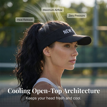 🥳2026 HOT SALE🥳💞50K+ SOLD!👒💨 50% OFF! 2‑in‑1 Visor Hat with Ponytail Wig – Instant wavy hair + sun protection. Open‑top keeps you cool. No more bad hair days! 🌞✨