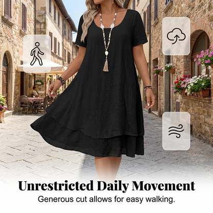 🌞❤️LAST DAY SALE 60% OFF⚡50K+ SOLD💕👗Loose Fit Short Sleeve Dress｜Women Casual Breathable Summer Sundress🏖️