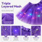 🏆 Last Day 50%OFF!🎁LED Light Up Sequin Tutu Skirt Star Mesh Princess Skirt for Girls and Adults