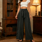 👖 LIMITED-TIME SALE ONLY ￡12.99! ✨ Women's High-Waist Wide-Leg Pants – Tie-Front, Flowy, Crinkle 🌬️