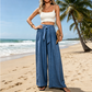 👖 LIMITED-TIME SALE ONLY ￡12.99! ✨ Women's High-Waist Wide-Leg Pants – Tie-Front, Flowy, Crinkle 🌬️