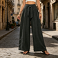 👖 LIMITED-TIME SALE ONLY ￡12.99! ✨ Women's High-Waist Wide-Leg Pants – Tie-Front, Flowy, Crinkle 🌬️