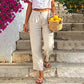 ⏳LAST DAY SALE ONLY ￡12.99!!🔥👖Women's Relaxed Fit Linen Blend Pants – Classic Straight Leg Trousers