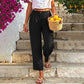 ⏳LAST DAY SALE ONLY ￡12.99!!🔥👖Women's Relaxed Fit Linen Blend Pants – Classic Straight Leg Trousers
