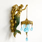 🕯️🌊 50% OFF!!🪸Antique Gold Coastal Mermaid Wall Light 🧜‍♀️✨ Hand-Painted Vintage Sconce for Indoors & Covered Outdoor Spaces 🏡🌊