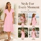💖LAST DAY SALE ONLY ￡12.99!! 👗Women's Scalloped V-Neck Eyelet Dress – Lightweight & Romantic for Garden Parties or Brunch 🌿