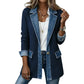 ⌛LAST DAY SALE 70% OFF🍂🔥Women’s Elegant Denim Spliced Ribbed Knit Coat