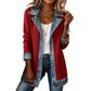 ⌛LAST DAY SALE 70% OFF🍂🔥Women’s Elegant Denim Spliced Ribbed Knit Coat