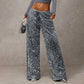 🛍️🔥Last Day 70% OFF⚡50K+ SOLD!👖Women's Sequin Sparkle Elastic Waist Straight-Leg Pants