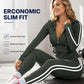 💃HOT SALE 60% OFF🍂 Women's Striped Zip-Up Hoodie & Pants Set – Effortless Comfort & Everyday Style