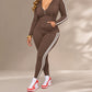💃HOT SALE 60% OFF🍂 Women's Striped Zip-Up Hoodie & Pants Set – Effortless Comfort & Everyday Style