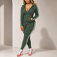 💃HOT SALE 60% OFF🍂 Women's Striped Zip-Up Hoodie & Pants Set – Effortless Comfort & Everyday Style