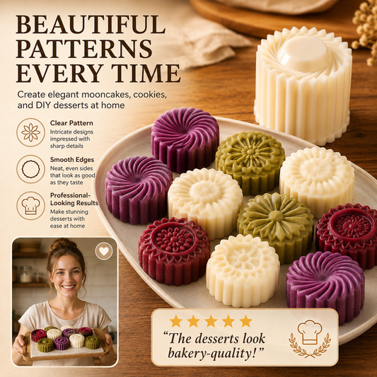 🔥 50% OFF + BUY 1 GET 1 FREE 🥮 Creative Double-Ended Pastry Mold – 2 Patterns in 1 for Mooncakes & Homemade Treats