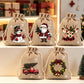 🎅 50% OFF NOW! 🎄 Christmas Drawstring Gift Bags – Santa, Snowman & Reindeer Prints, Reusable Holiday Treat Bags for Gifting & Party Favours