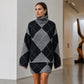 ⏳HOT SALE 60% OFF🍂✨ Women's Argyle Knit Sweater & Skirt Set – Elegant, Cosy & Effortlessly Chic