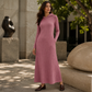 ⏳LAST DAY SALE ONLY ￡26.99!!✨🧶 Textured Comfort | Women's Ribbed-Knit Hooded Maxi Dress with Pockets