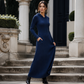 ⏳LAST DAY SALE ONLY ￡26.99!!✨🧶 Textured Comfort | Women's Ribbed-Knit Hooded Maxi Dress with Pockets