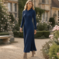 ⏳LAST DAY SALE ONLY ￡26.99!!✨🧶 Textured Comfort | Women's Ribbed-Knit Hooded Maxi Dress with Pockets