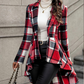 🎀 🌸LAST DAY SALE 70% OFF!✨✨Women's Plaid High-Low Peplum Coat