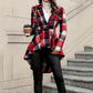🎀 🌸LAST DAY SALE 70% OFF!✨✨Women's Plaid High-Low Peplum Coat