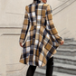 🎀 🌸LAST DAY SALE 70% OFF!✨✨Women's Plaid High-Low Peplum Coat