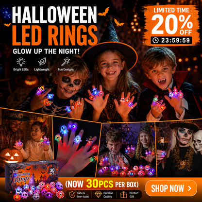 🔥🎃Spooky Season Hot Sale 50% OFF‼️✨LED Light Halloween Glowing Ring 💍| Flashing Light‑Up Party Favor for Halloween Night👻
